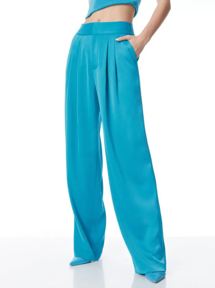 ATIA HIGH WAISTED PLEATED SUIT PANTS